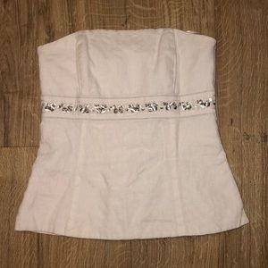 White House black market strapless sequined top